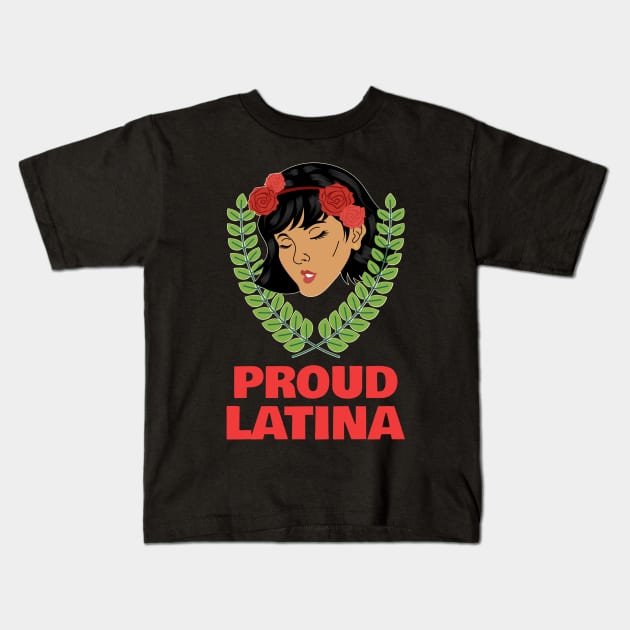 proud latina Kids T-Shirt by Theblackberry